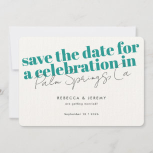 Modern Bold Typography Turquoise Wedding  Save The Date