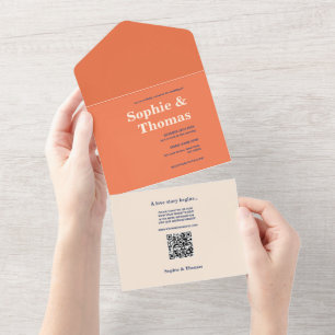 Modern Bold Typography Wedding All In One Invitation