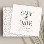 Modern bold typography wedding cream black elegant save the date<br><div class="desc">Modern classy typography bold wedding save the date card. With modern,  elegant typography and modern art deco inspired backer design. Colours can be customised.</div>