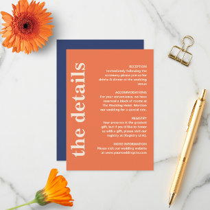 Modern Bold Typography Wedding Details Enclosure Card
