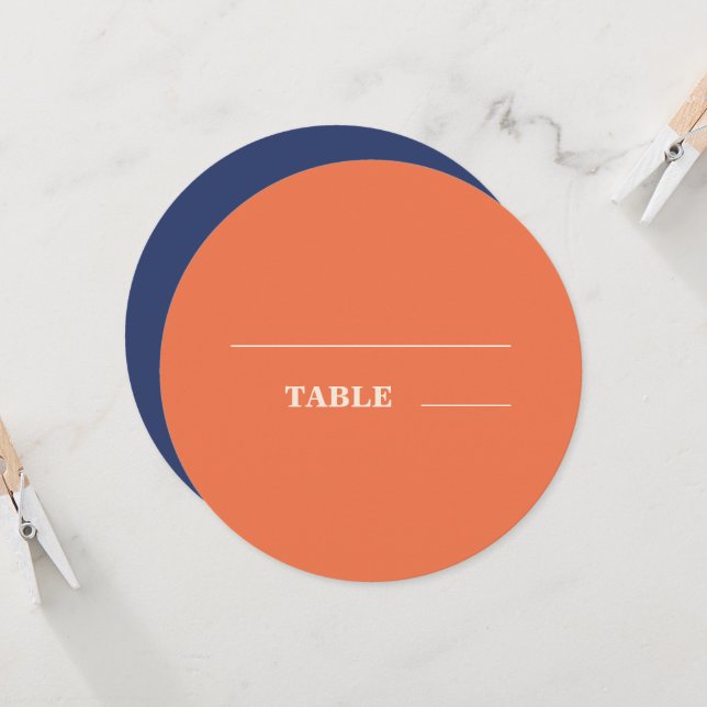 Modern Bold Typography Wedding Navy Blue Orange (Front/Back In Situ)
