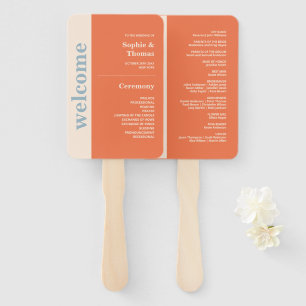 Modern Bold Typography Wedding Program Hand Fan