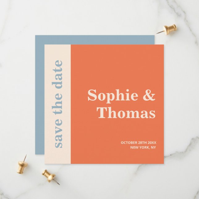 Modern Bold Typography Wedding Save the Date (Front/Back In Situ)