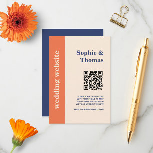 Modern Bold Typography Wedding Website Apricot Enclosure Card