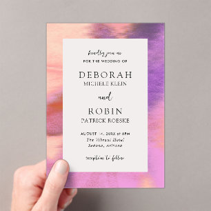 Modern Bold Vibrant Wedding Acrylic Invitations
