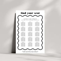 Modern Bold Wavy Frame White Black Wedding