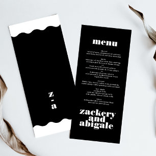 Modern Bold White Black Wedding Decor Menu
