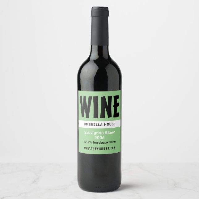 Modern Bold, Wine Bar/Winery Label (Front)