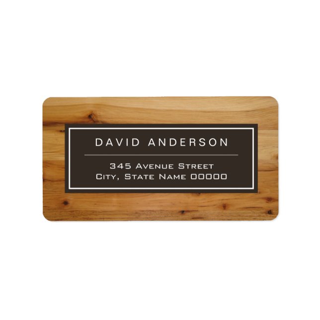 Modern Bold Wood Grain Stylish Look Label (Front)