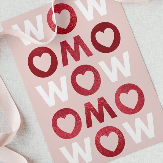 Modern BOLD WOW MOM Faux Foil Mother's Day Card (Creator Uploaded)
