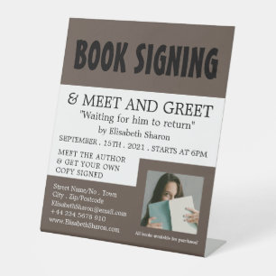 Modern Bold, Writers Book Signing Advertising Pedestal Sign