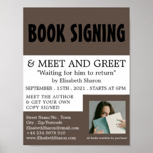 Modern Bold, Writers Book Signing Advertising Poster