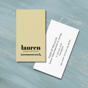 Modern Bold Yellow Black Bold Bobby Pin Hair Business Card