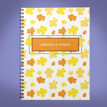Modern Bold Yellow & Orange Flowers Personalised