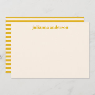 Modern Bold Yellow Stripes Personalised Name Card