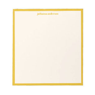 Modern Bold Yellow Stripes Personalised Name Notepad