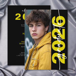Modern Bold Yellow Typography Grad Announcement