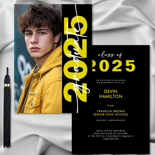 Modern Bold Yellow Typography Grad Announcement (Modern Bold Yellow Typography Grad Announcement)