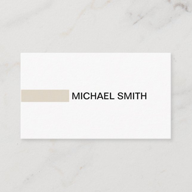 Modern Bone Elegant Professional Plain White Business Card (Front)