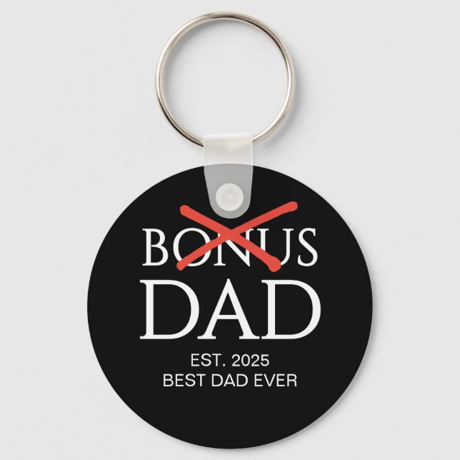 Modern BONUS DAD Established Key Ring (Front)