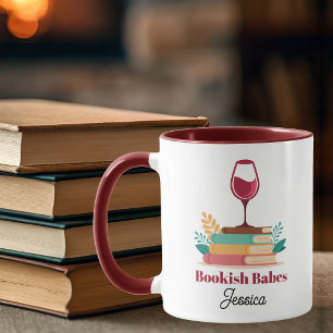 Modern Book Club Chic Personalised Wine Mug