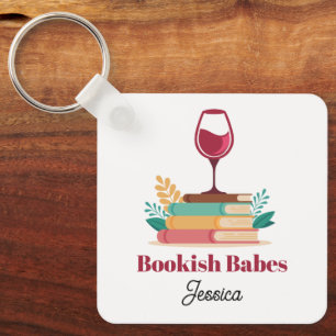 Modern Book Club Wine Chic Personalised Key Ring