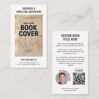 Modern Book Launch Author Marketing QR Code Business Card