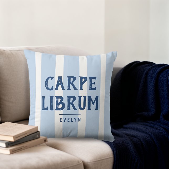 Modern Book Lover's Striped Custom Cushion (Creator Uploaded)