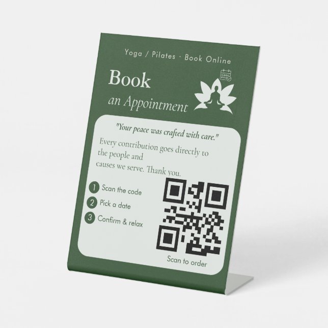 Modern Book Now QR Code Sign | Appointments (Front)