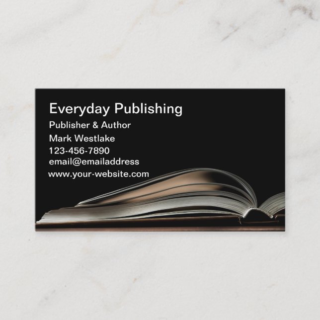 Modern Book Publishing & Author Theme Business Card (Front)