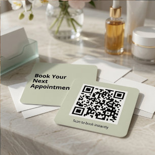 Modern Book Your Next Appointment QR Code Square Business Card