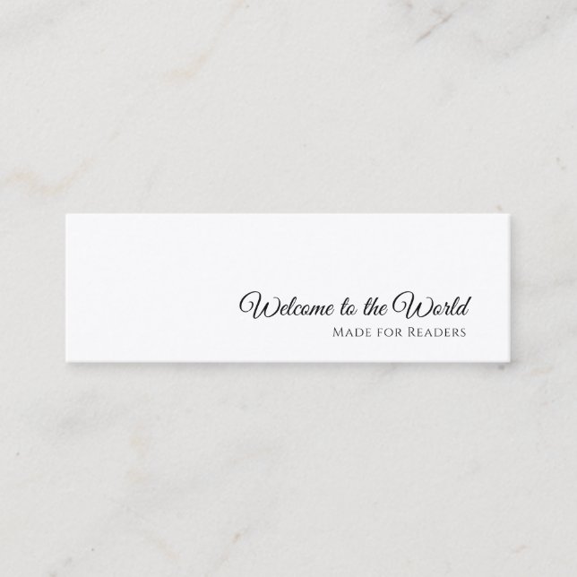 Modern Bookmark | Minimalist Bookstore Design Mini Business Card (Front)
