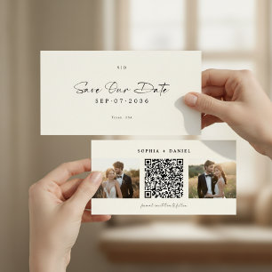 Modern Bookmark QR Code 2 Photo Save the Date