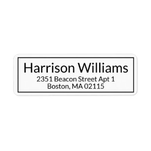 Modern Border Custom black white return address Label