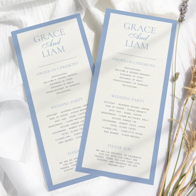 Modern Border Elegance Wedding Ceremony Program (Creator Uploaded)