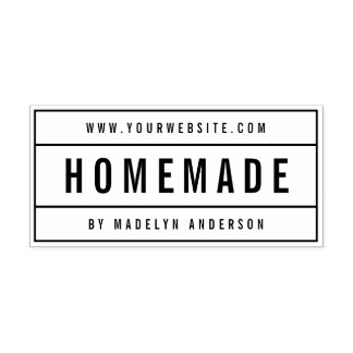 Modern Bordered Bold Name Website Homemade Self-inking Stamp