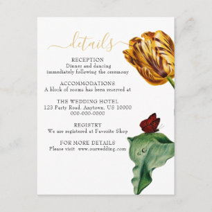 Modern Botaical Tulip Wedding Suite Details Enclosure Card