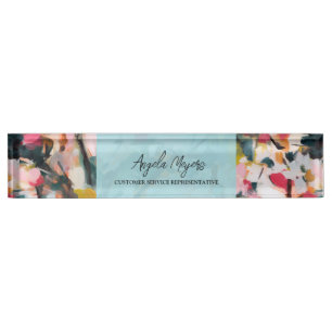 Modern Botanical Abstract Art Personalised Nameplate