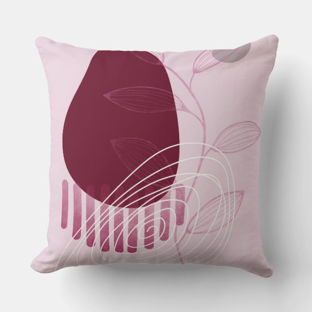 Modern Botanical Abstract Cushion (Front)