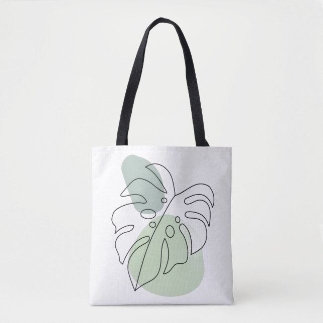 Modern Botanical Aesthetic Tote Bag (Front)