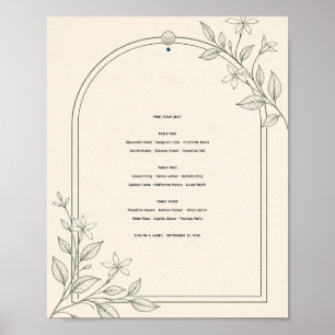 Modern Botanical Arch Wedding Seating Chart