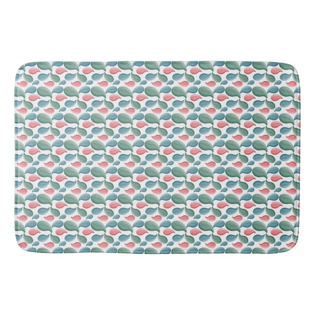 Modern botanical art  bath mat (Front)
