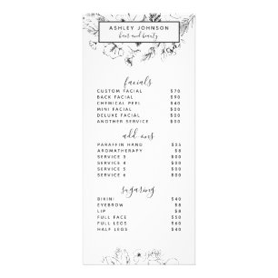 Modern Botanical Black White Spa 3 Services Menu 2