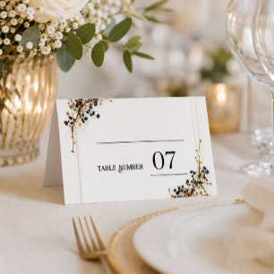 Modern Botanical Black& White Wedding Place Cards