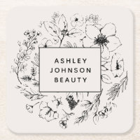 Modern Botanical Blush and Black Branded