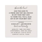 Modern Botanical Blush and Black Referral Card