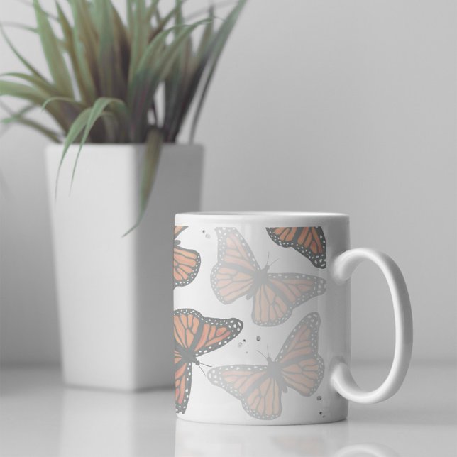 Modern Botanical Butterflies Coffee Mug (Simple butterfly coffee mug
)