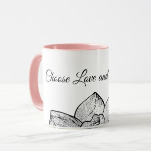 ​Modern Botanical "Choose Love and Kindness" Combo Mug