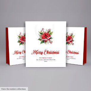 Modern Botanical Christmas Flower Holiday Bag