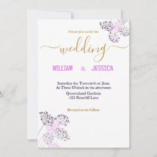 Modern botanical drawing Wedding Invitation